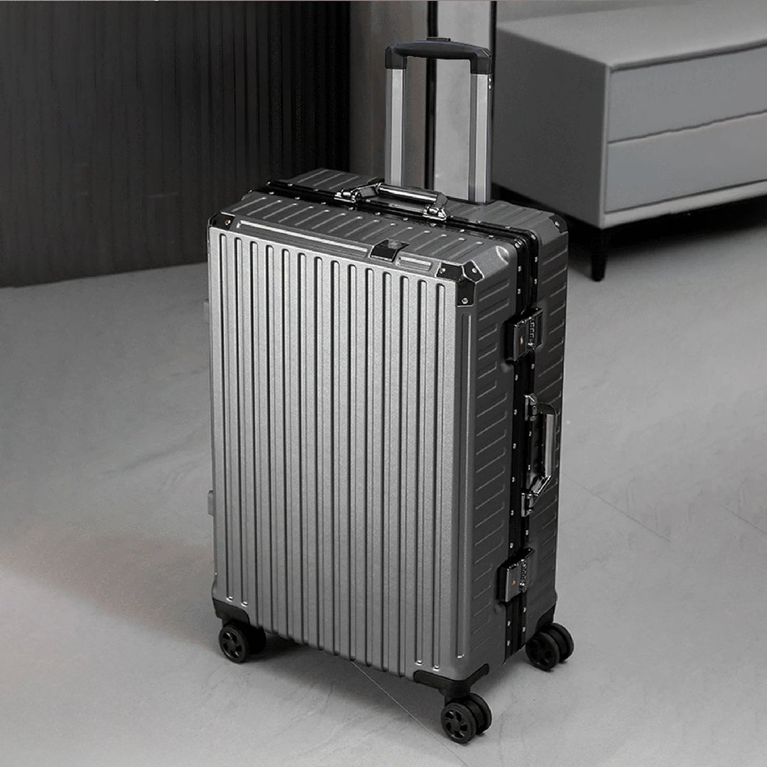Aluminium Frame Luggage Case with Spinner Wheels & USB Charging Port