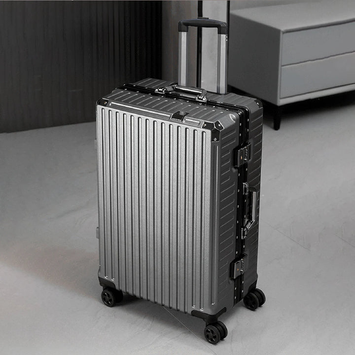 Aluminium Frame Luggage Case with Spinner Wheels & USB Charging Port