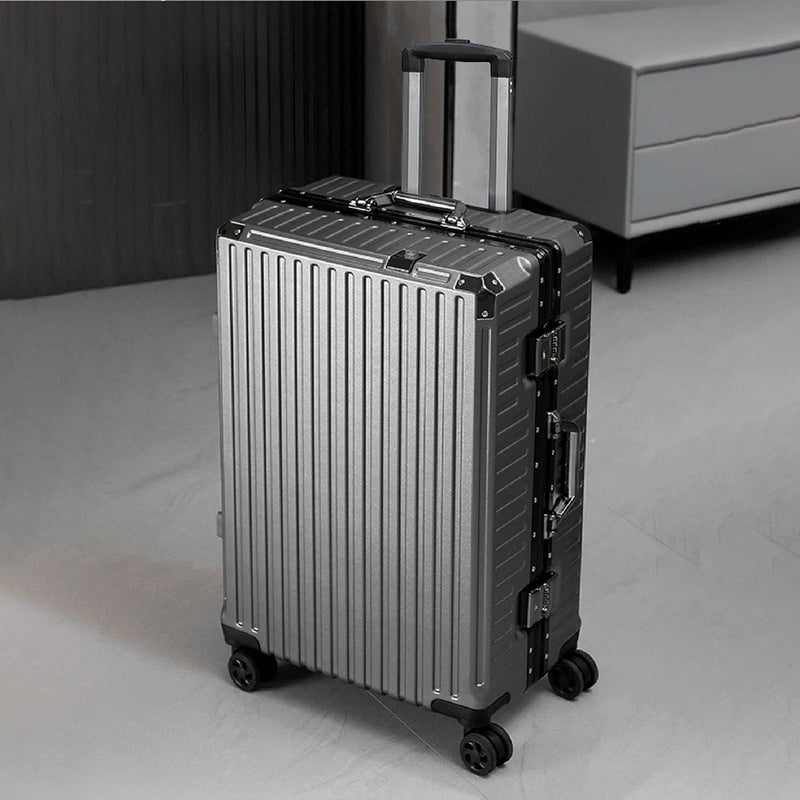 Aluminium Frame Luggage Case with Spinner Wheels & USB Charging Port