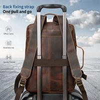 Leather Anti-Theft Laptop & Business Backpack for Men
