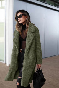 Trendy Warm Long Teddy Coat for Women - Isla
