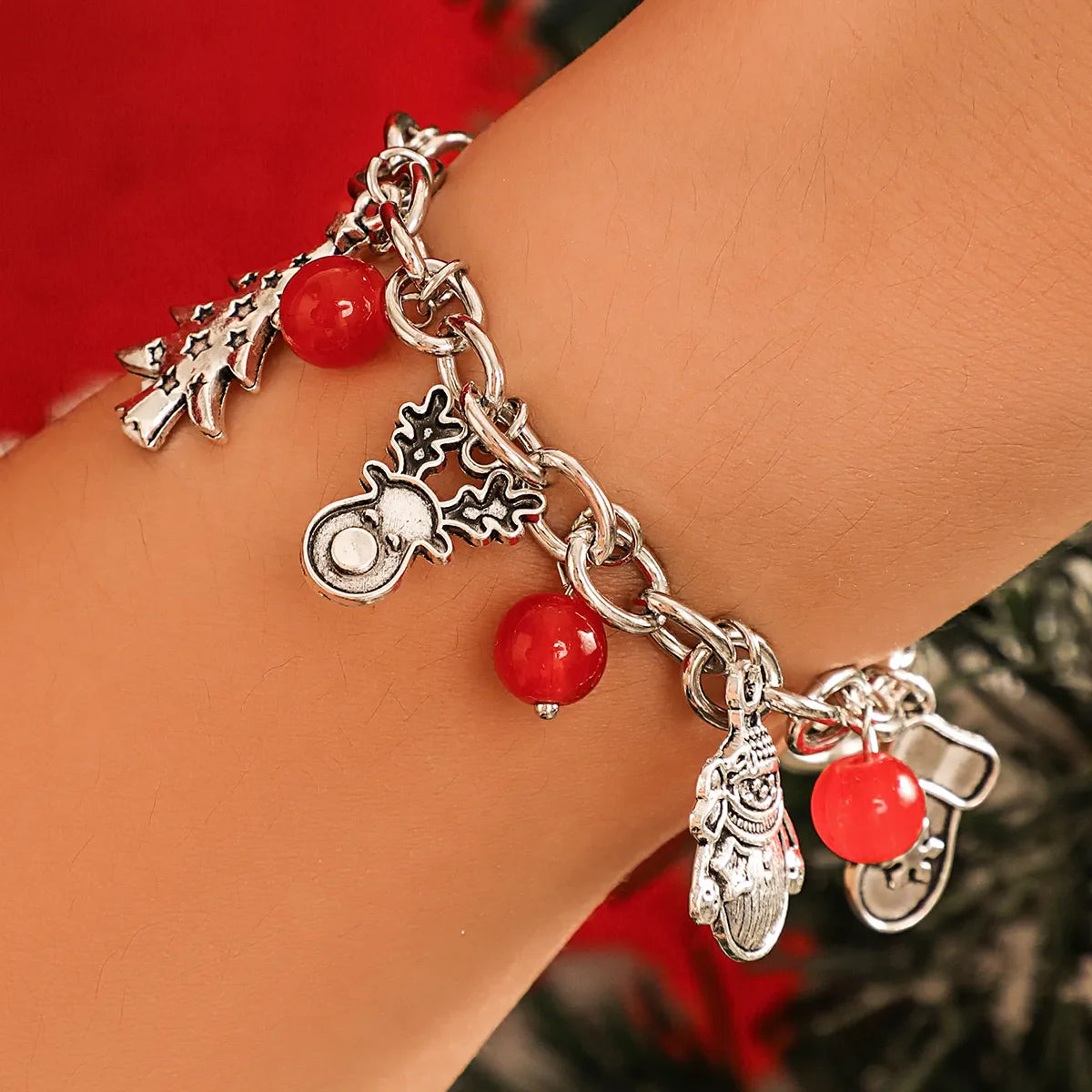 Festive Silver Charm Bracelet