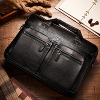 Men’s Genuine Leather Laptop Shoulder Bag 15.6 Inch