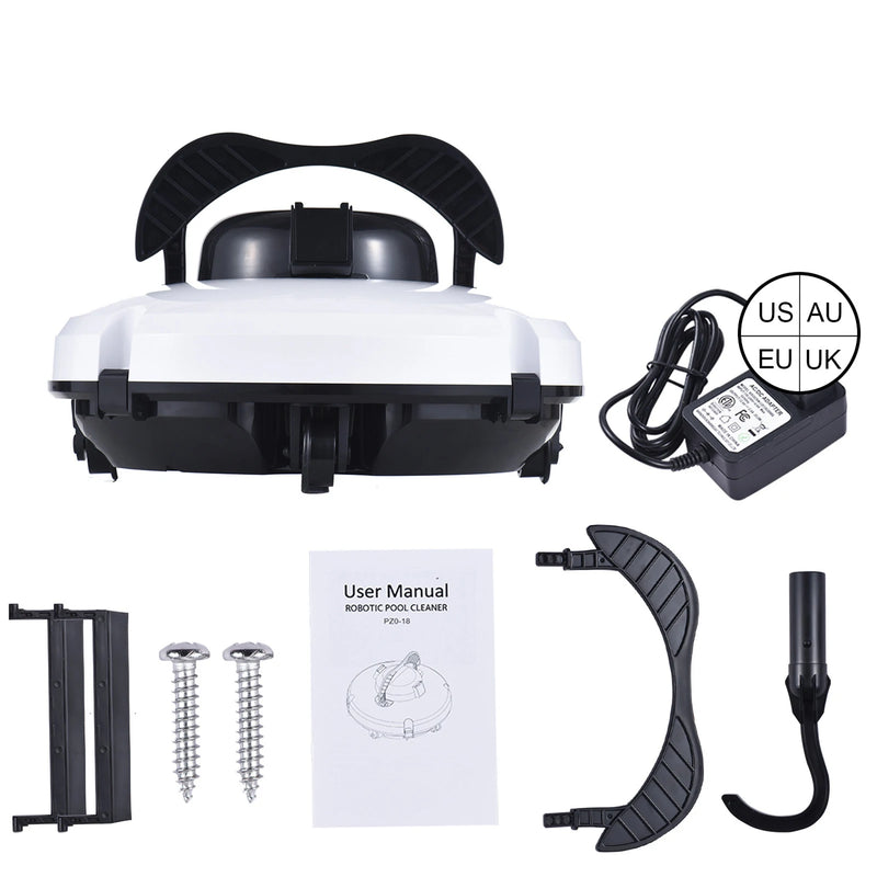 Cordless Robotic Pool Cleaner IPX8 Waterproof Dual-Motor 120-Min Runtime – AquaMate