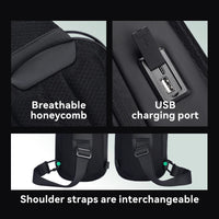 Waterproof Hard-Shell Crossbody Bag with USB Port