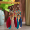 Elegant Feather Earrings | Long Dangle Jewellery for Women