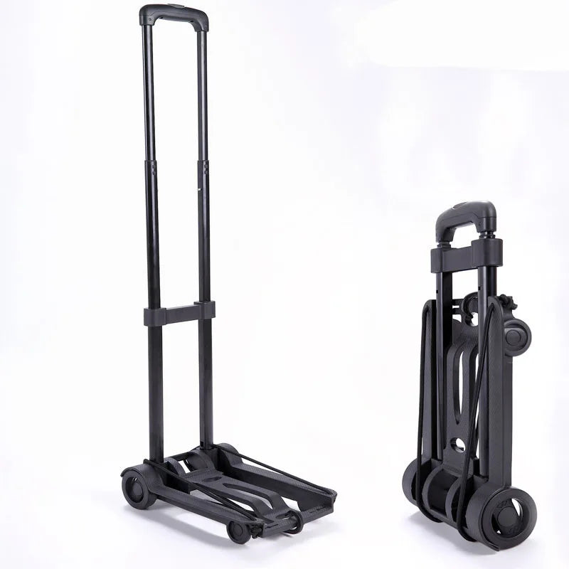 Folding Portable Hand Truck with 2 or 4 Wheels Adjustable Pull Rod – CarryFlex