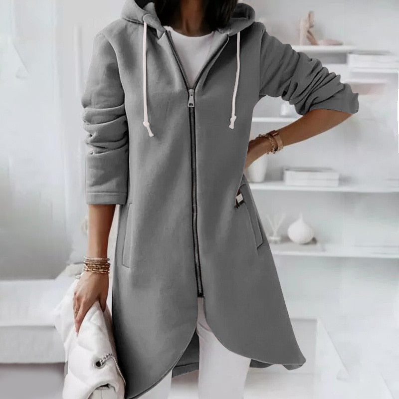 Ladies Hoodie Vest with Zip and Hood – Shaly