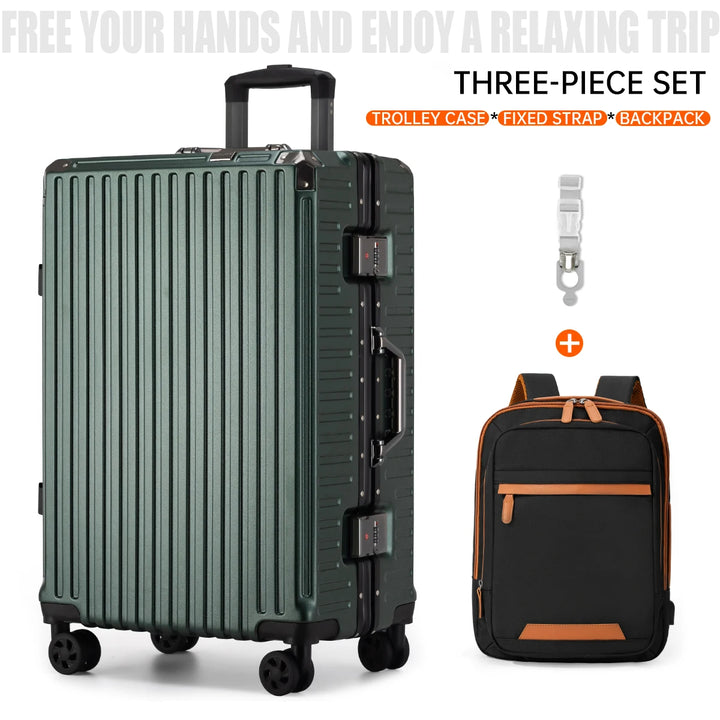 Aluminium Frame Luggage Case with Spinner Wheels & USB Charging Port