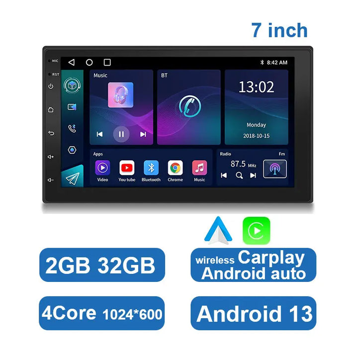 Universal Android Car Stereo with Touchscreen, GPS and Wireless CarPlay