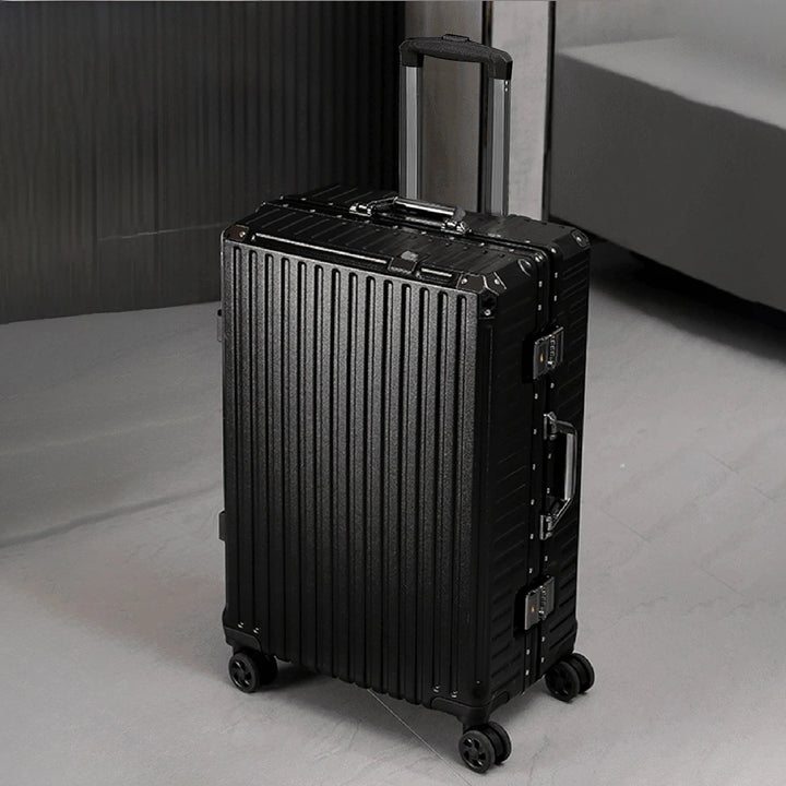 Aluminium Frame Luggage Case with Spinner Wheels & USB Charging Port
