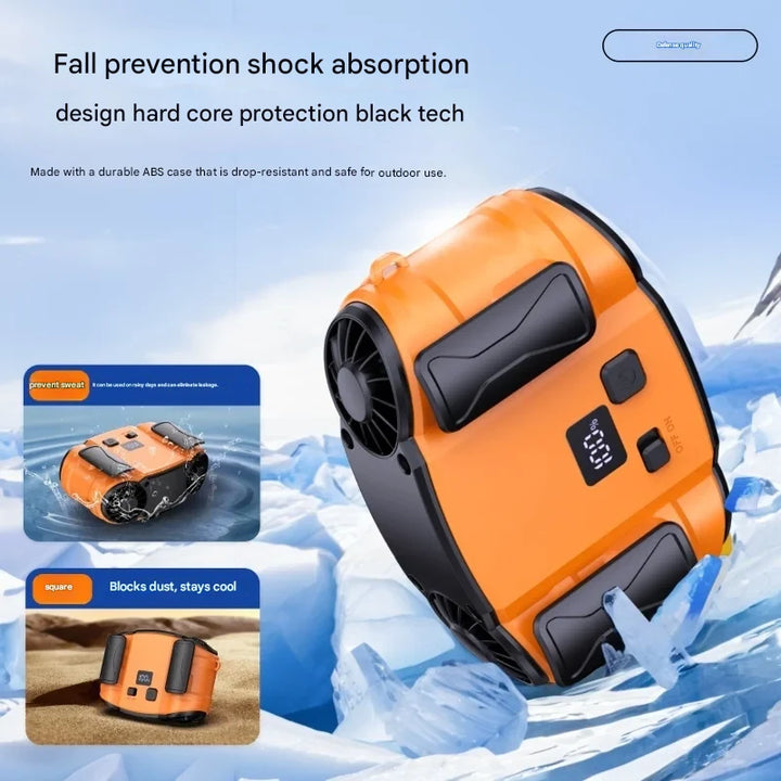 Outdoor Double Air Outlet Waist & Neck Fan with Dual Vents – WindMate