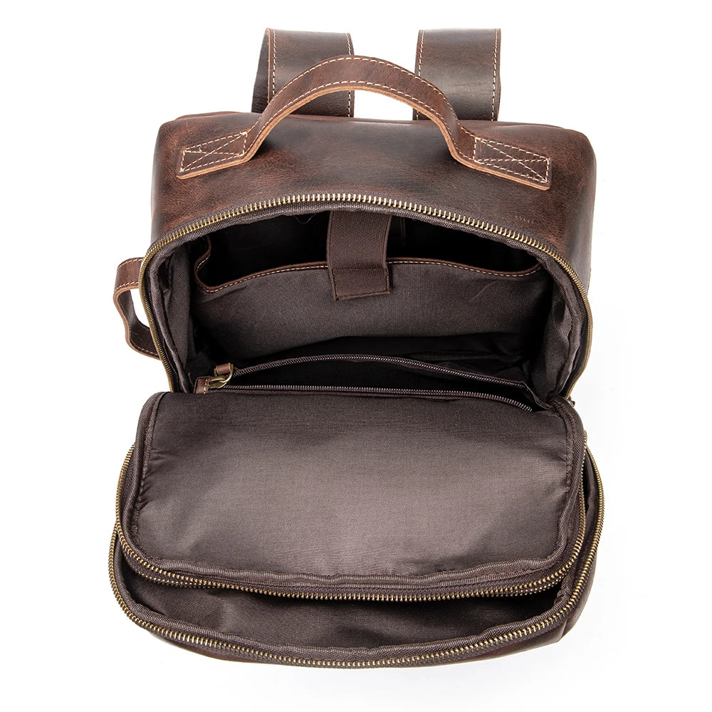 Leather Anti-Theft Laptop & Business Backpack for Men