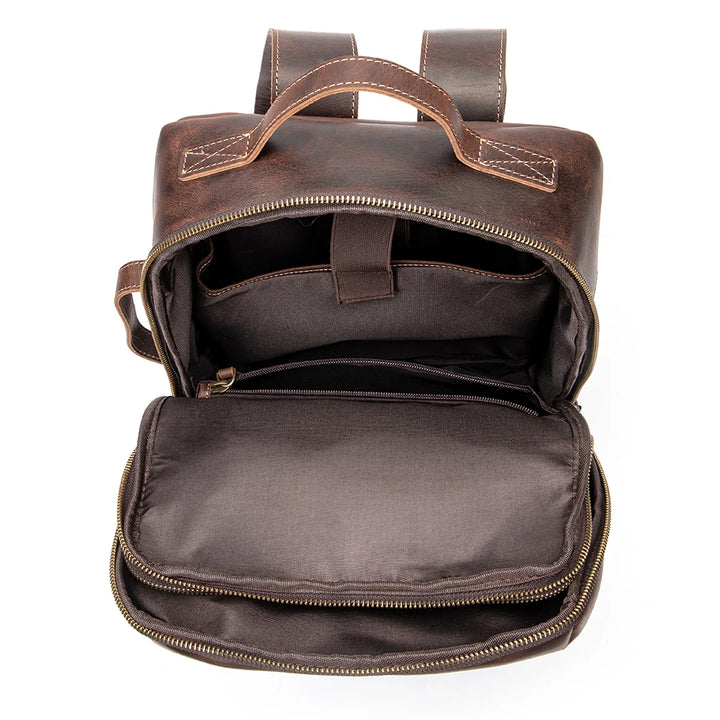 Leather Anti-Theft Laptop & Business Backpack for Men