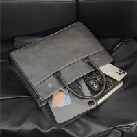 Men’s Retro PU Leather Briefcase with Shoulder Strap