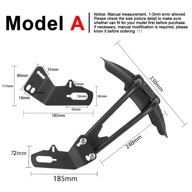 Universal Motorcycle Rear Fender Mudguard with Steel Bracket – TrailGuard