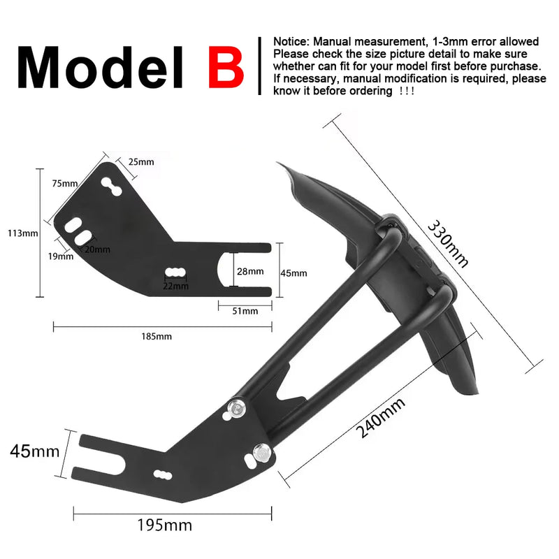 Universal Motorcycle Rear Fender Mudguard with Steel Bracket – TrailGuard