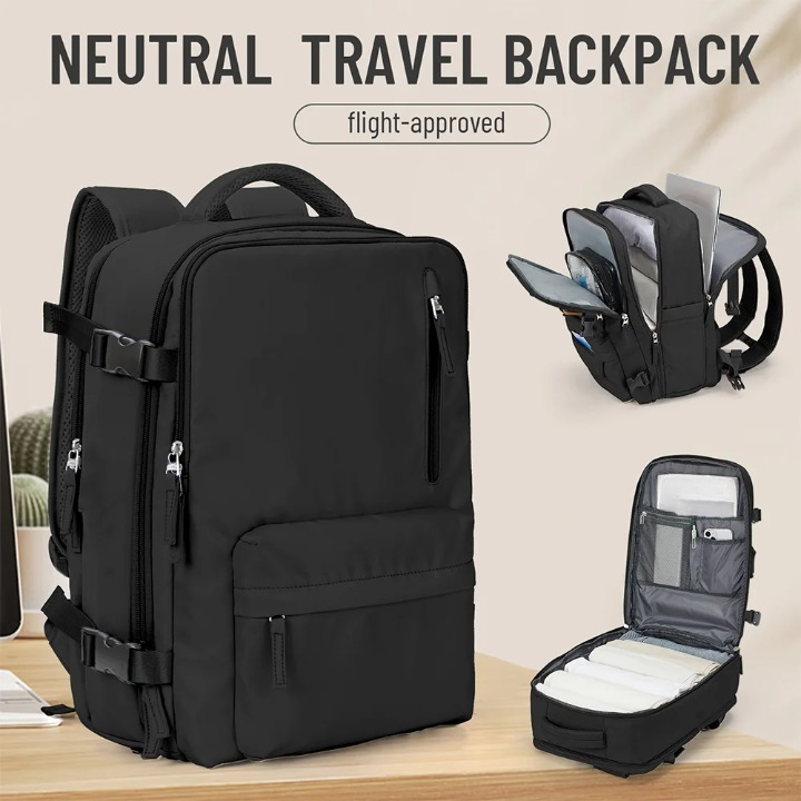 Cabin-Size Travel Backpack with Shoe and Wet Bag Compartments