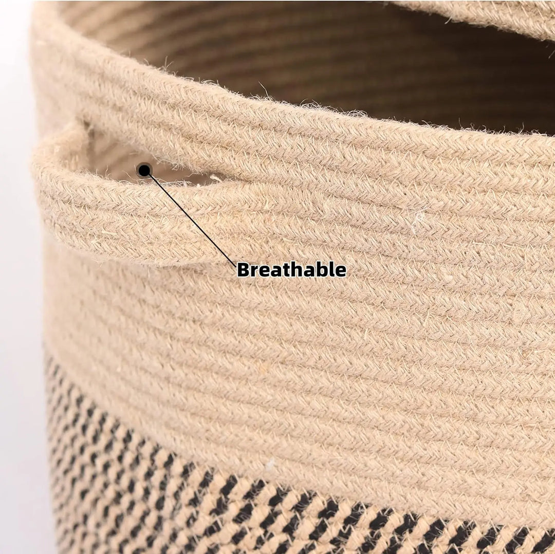 Woven Cotton Laundry & Storage Basket with Lid 60L – Amara