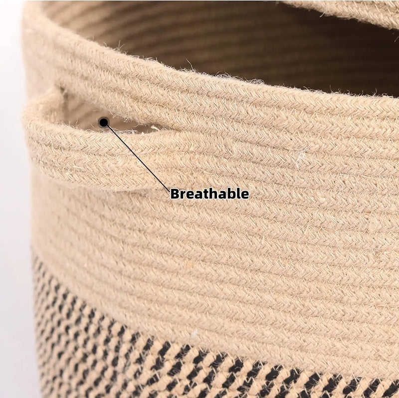 Woven Cotton Laundry & Storage Basket with Lid 60L – Amara