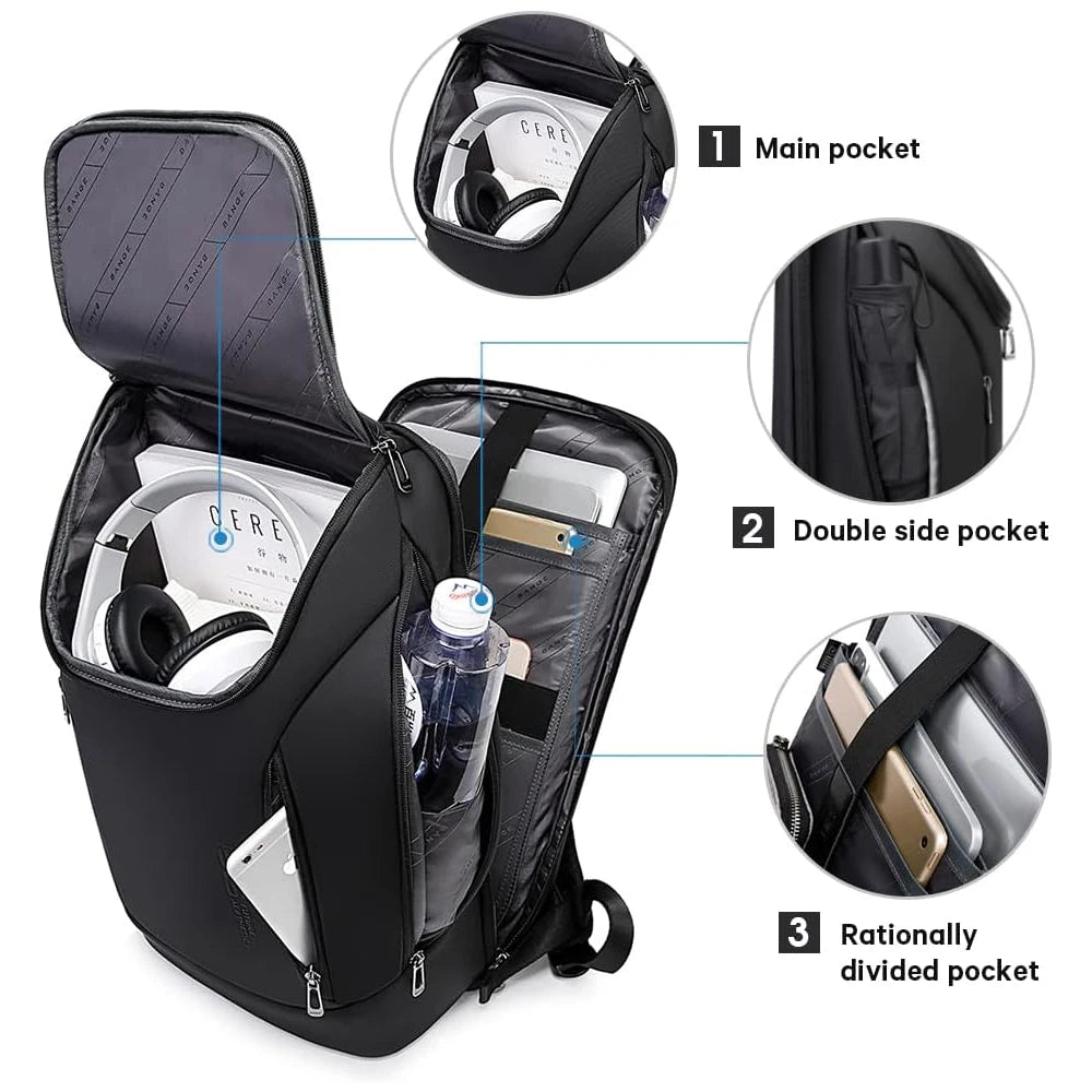 Multifunctional Waterproof Laptop & Work Backpack with Large Capacity