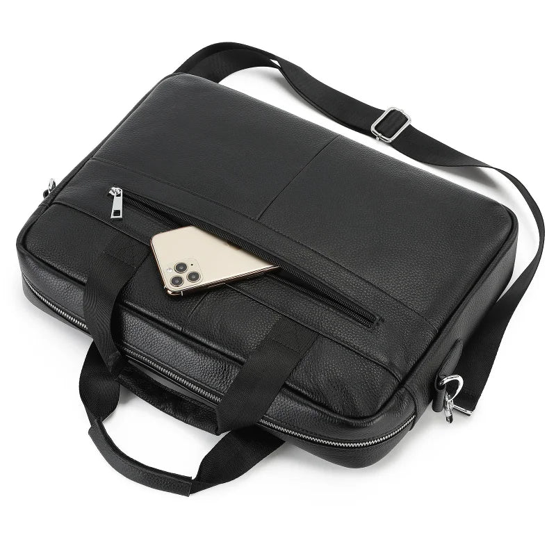 Genuine Cowhide Leather Vintage Laptop Briefcase