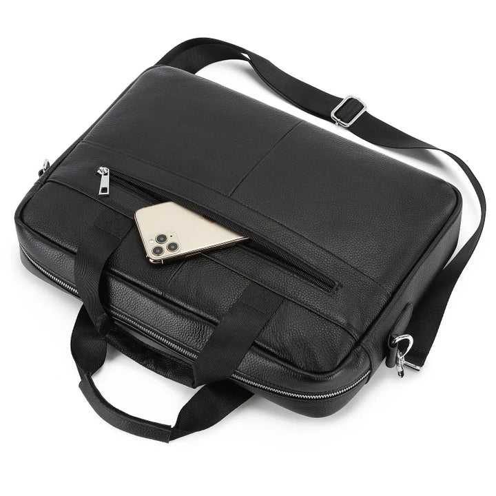 Genuine Cowhide Leather Vintage Laptop Briefcase