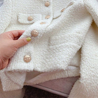 Ladies' tweed jacket with round neck – Celeste