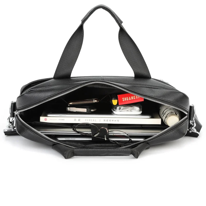 Genuine Cowhide Leather Vintage Laptop Briefcase