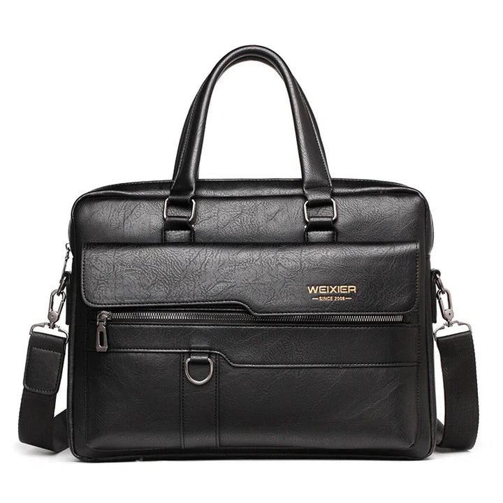 PU Leather Business Laptop Briefcase with Shoulder Strap
