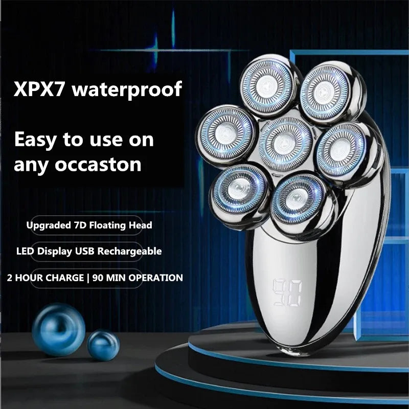 7D Floating Electric Shaver with 5-in-1 Grooming Kit & Waterproof Design – FlexEdge