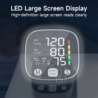Rechargeable LED Wrist Blood Pressure Monitor with Voice Function – HeartGuard