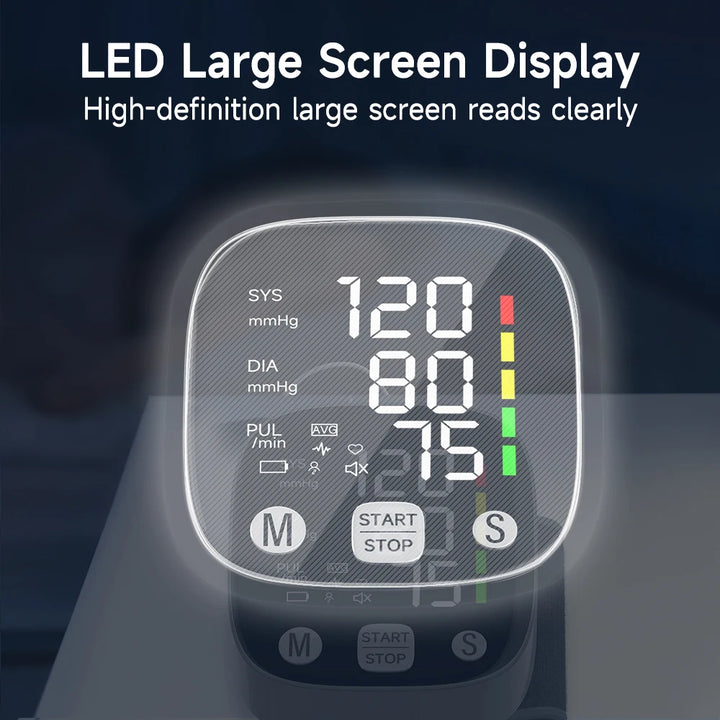 Rechargeable LED Wrist Blood Pressure Monitor with Voice Function – HeartGuard