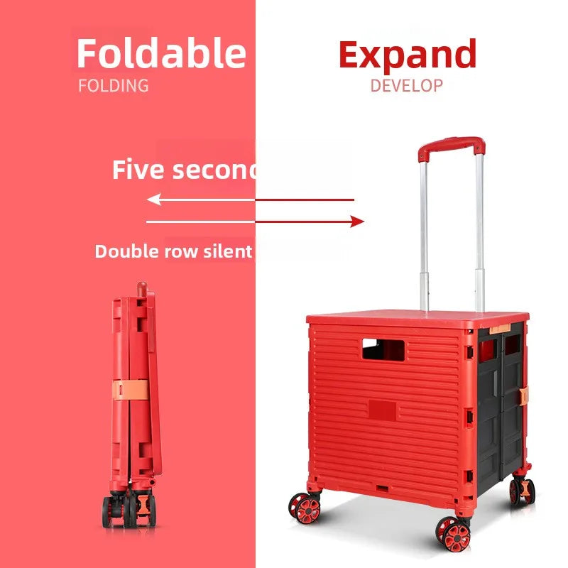 Folding Shopping Trolley with Silent Wheels – EasyCart