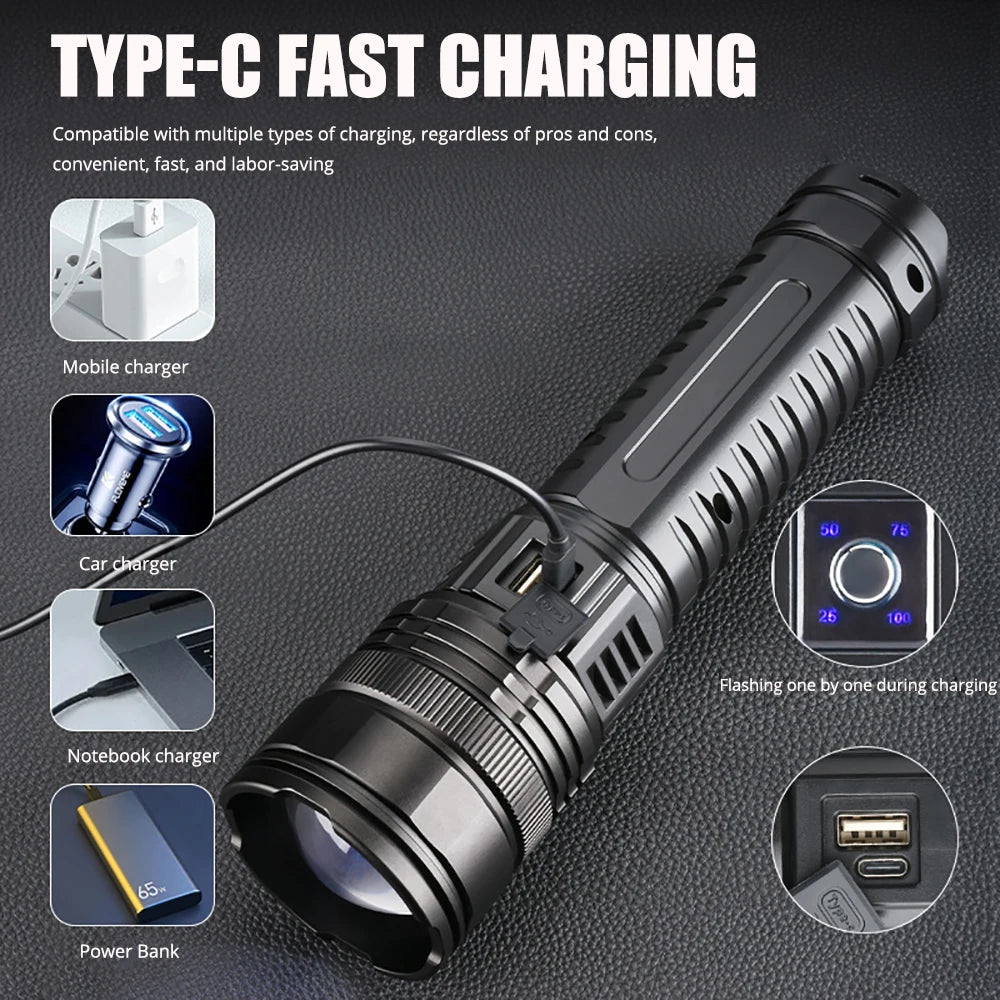 Rechargeable 10000 Lumen LED Torch 1+1 FREE – Striker