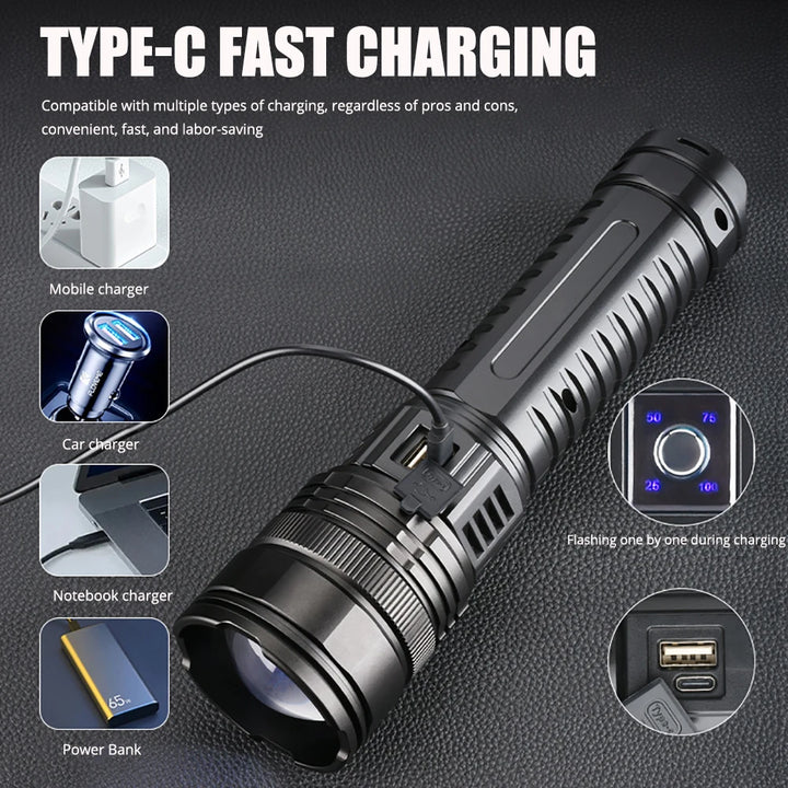 Rechargeable 10000 Lumen LED Torch 1+1 FREE – Striker