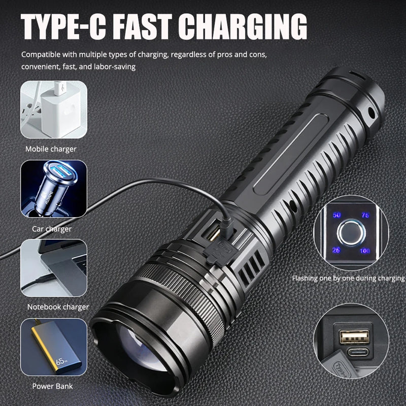 Rechargeable 10000 Lumen LED Torch 1+1 FREE – Striker