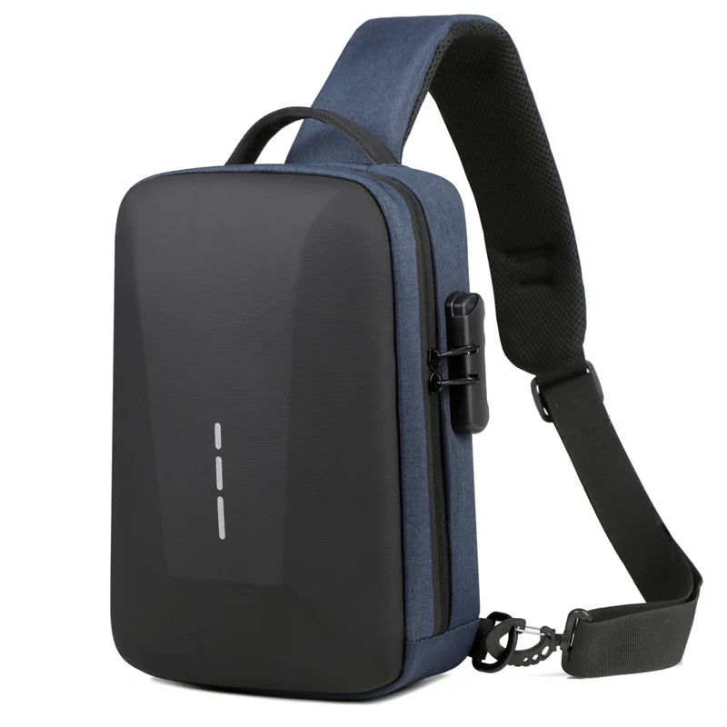 Secure Crossbody Travel Bag with Lock & USB Charging – Men's Shoulder Pack