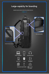 Full-Grain Leather Backpack with 17 Inch Laptop Compartment