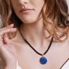 Round Lapis Necklace - Astrid