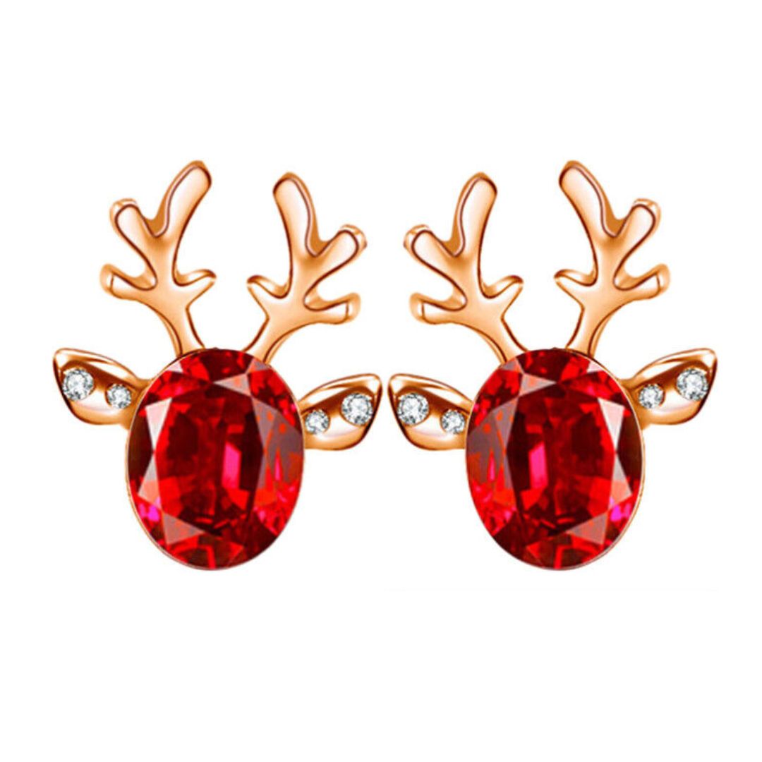 Christmas Reindeer Stud Earrings | Festive Women's Jewellery