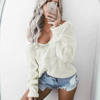 Ladies' oversized knitted sweater with long sleeves – Thalia