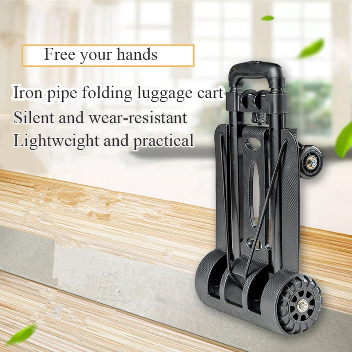 Folding Portable Hand Truck with 2 or 4 Wheels Adjustable Pull Rod – CarryFlex