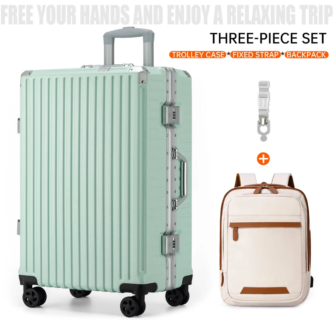 Aluminium Frame Luggage Case with Spinner Wheels & USB Charging Port