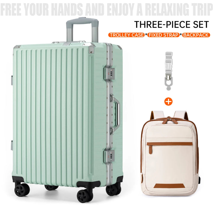 Aluminium Frame Luggage Case with Spinner Wheels & USB Charging Port