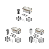 Camping Messware Kit Stainless Steel Dinnerware with Storage Box – CampSet
