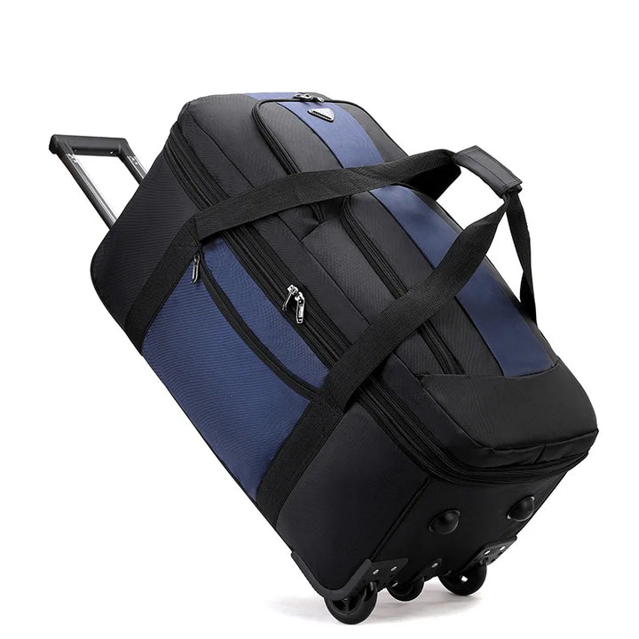 Large Oxford Cloth Trolley Travel Bag with Wheels – Foldable Design