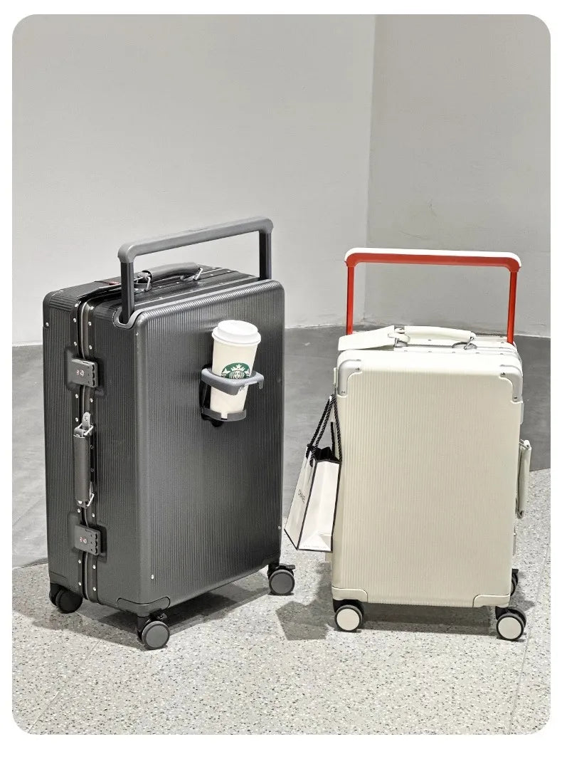 Wide-Handle Aluminium Frame PC Luggage – Lightweight & Durable Travel Case