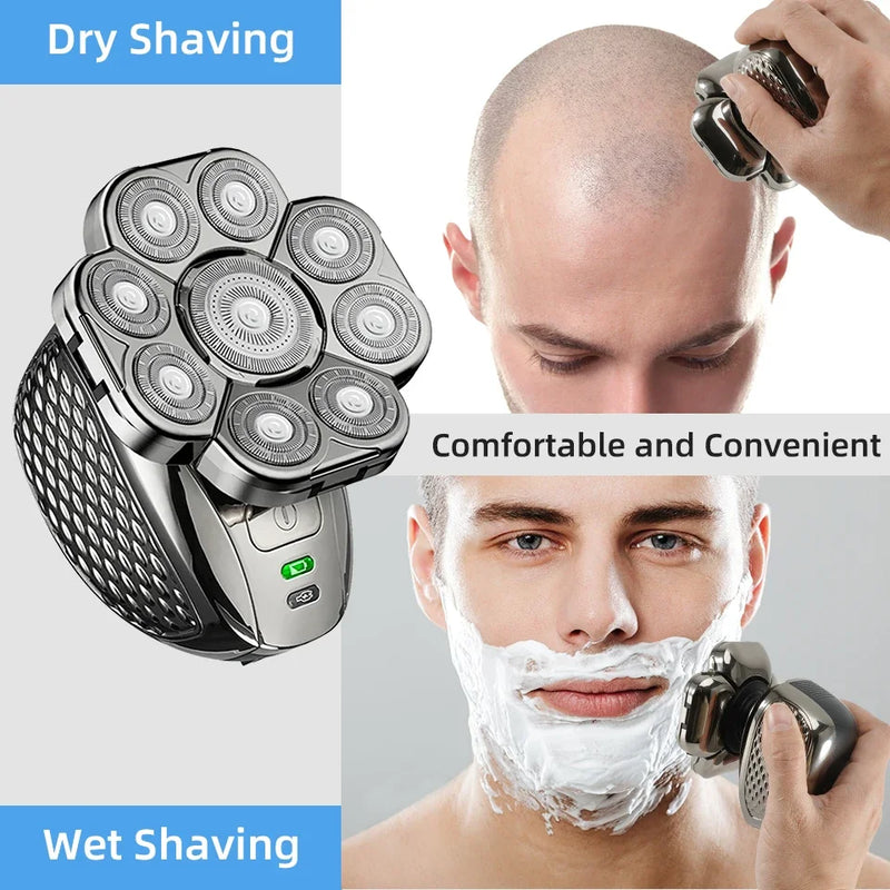 6-in-1 Waterproof Men’s Electric Shaver with 9D Floating Heads & Grooming Kit – MultiTrim
