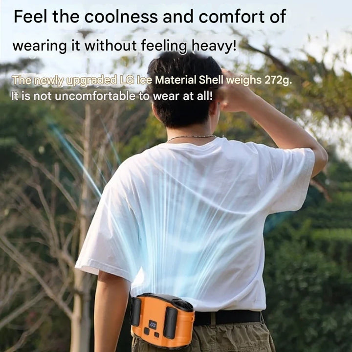 Outdoor Double Air Outlet Waist & Neck Fan with Dual Vents – WindMate